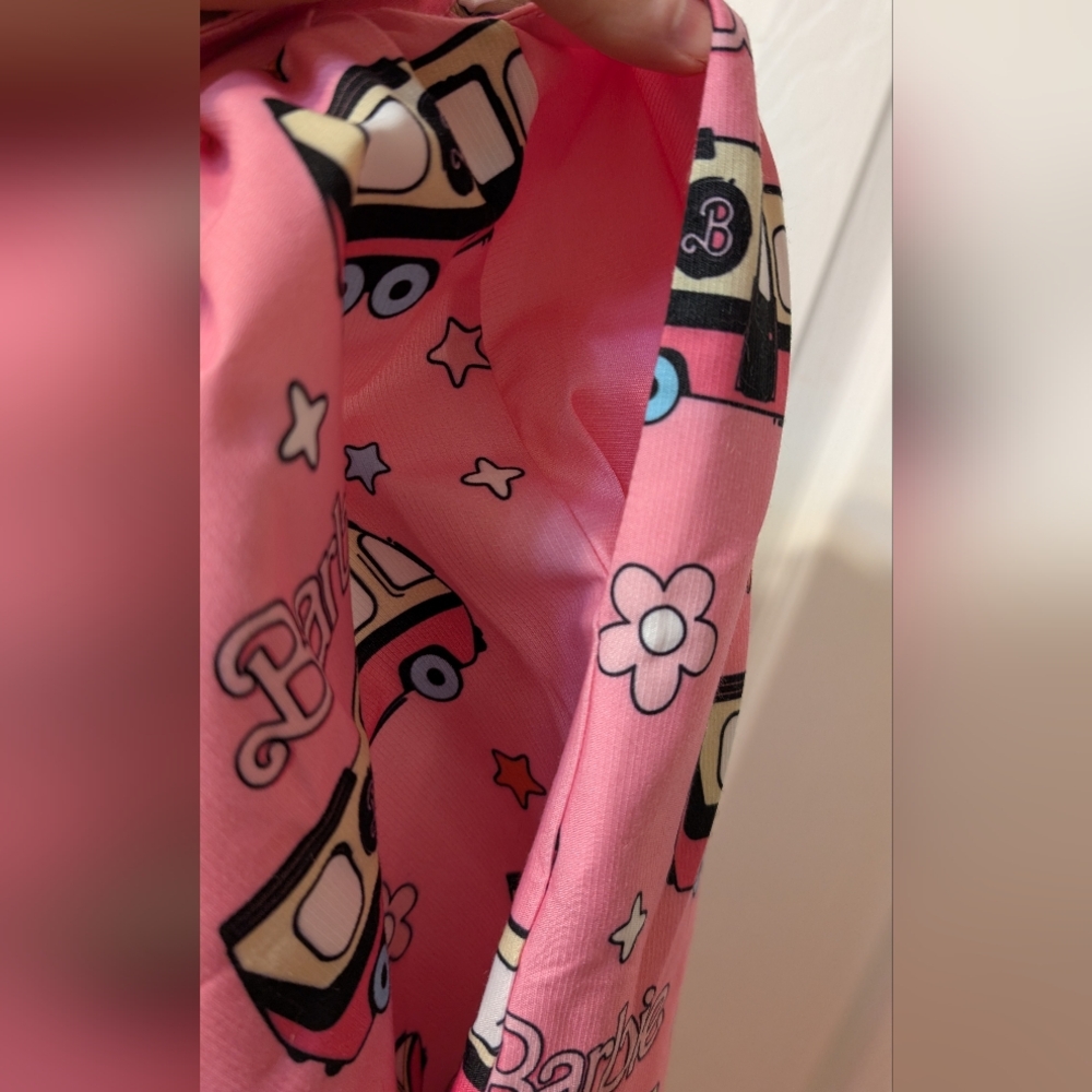 Barbie x Unique Vintage 1970s Pink Barbie Bus Gellar Swing Skirt - L/10-12 - Picture 6 of 8